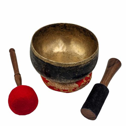 Kopre Singing Bowl, Buddhist Hand Beaten, Antique Finishing, [select Accessories]