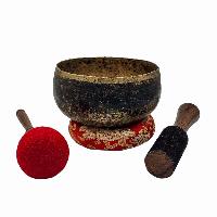 Kopre Singing Bowl, Buddhist Hand Beaten, Antique Finishing, [select Accessories]