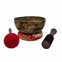 Kopre Singing Bowl, Buddhist Hand Beaten, Antique Finishing, [select Accessories]