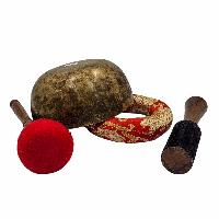 Kopre Singing Bowl, Buddhist Hand Beaten, Antique Finishing, [select Accessories]