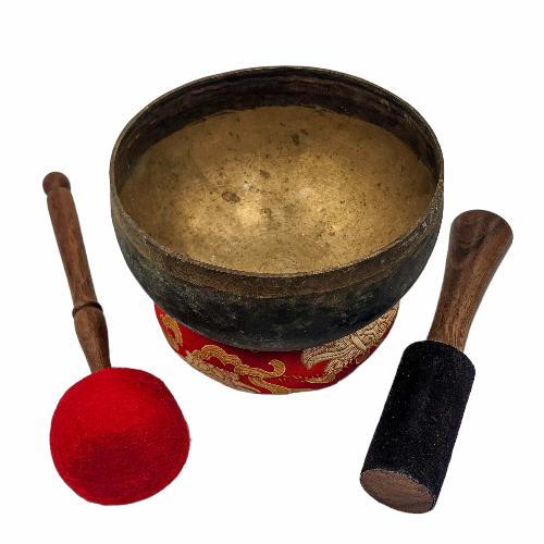 Kopre Singing Bowl, Buddhist Hand Beaten, Antique Finishing, [select Accessories]