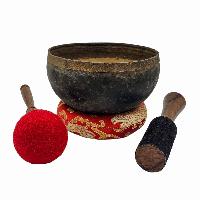 Kopre Singing Bowl, Buddhist Hand Beaten, Antique Finishing, [select Accessories]