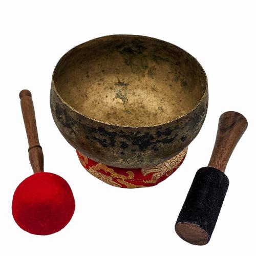 Kopre Singing Bowl, Buddhist Hand Beaten, Antique Finishing, [select Accessories]
