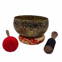 Kopre Singing Bowl, Buddhist Hand Beaten, Antique Finishing, [select Accessories]