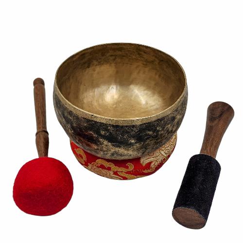 Kopre Singing Bowl, Buddhist Hand Beaten, Antique Finishing, [select Accessories]