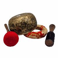 Kopre Singing Bowl, Buddhist Hand Beaten, Antique Finishing, [select Accessories]
