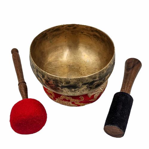 Kopre Singing Bowl, Buddhist Hand Beaten, Antique Finishing, [select Accessories]