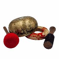 Kopre Singing Bowl, Buddhist Hand Beaten, Antique Finishing, [select Accessories]