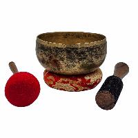 Kopre Singing Bowl, Buddhist Hand Beaten, Antique Finishing, [select Accessories]