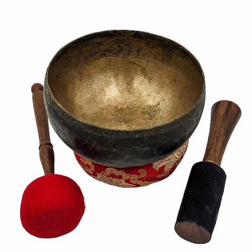 Kopre Singing Bowl, Buddhist Hand Beaten, Antique Finishing, [select Accessories]