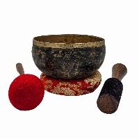 Kopre Singing Bowl, Buddhist Hand Beaten, Antique Finishing, [select Accessories]