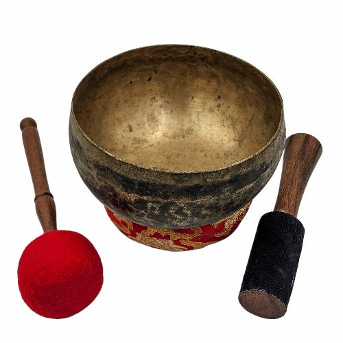 Kopre Singing Bowl, Buddhist Hand Beaten, Antique Finishing, [select Accessories]