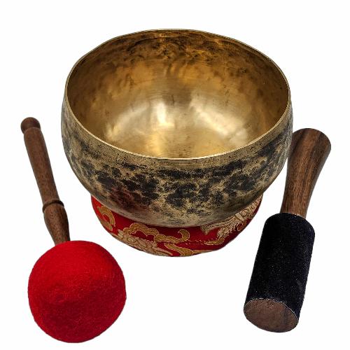 Kopre Singing Bowl, Buddhist Hand Beaten, Antique Finishing, [select Accessories]