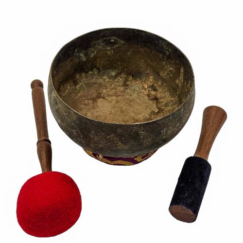 Kopre Singing Bowl, Buddhist Hand Beaten, Antique Finishing, [select Accessories]