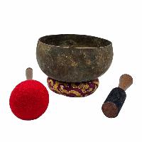 Kopre Singing Bowl, Buddhist Hand Beaten, Antique Finishing, [select Accessories]