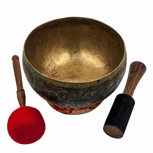 Kopre Singing Bowl, Buddhist Hand Beaten, Antique Finishing, [select Accessories]