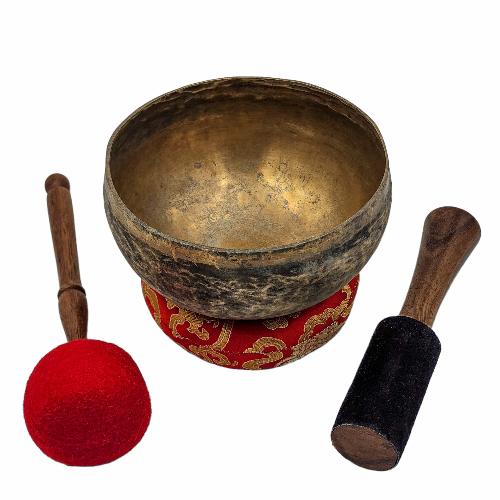 Kopre Singing Bowl, Buddhist Hand Beaten, Antique Finishing, [select Accessories]