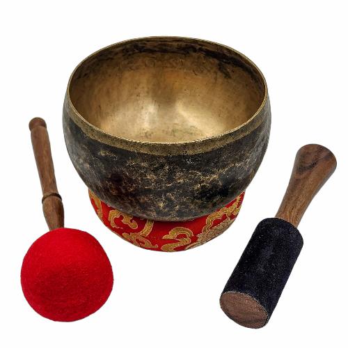Kopre Singing Bowl, Buddhist Hand Beaten, Antique Finishing, [select Accessories]