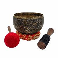 Kopre Singing Bowl, Buddhist Hand Beaten, Antique Finishing, [select Accessories]