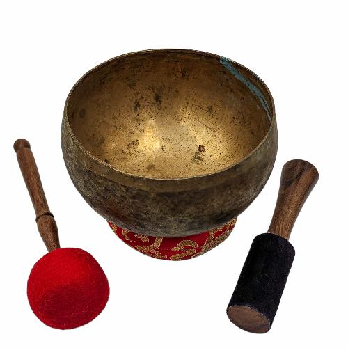 Kopre Singing Bowl, Buddhist Hand Beaten, Antique Finishing, [select Accessories]