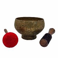 Naga Singing Bowl, Buddhist Hand Beaten, Antique Finishing, [select Accessories]