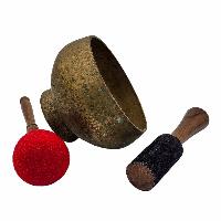 Naga Singing Bowl, Buddhist Hand Beaten, Antique Finishing, [select Accessories]