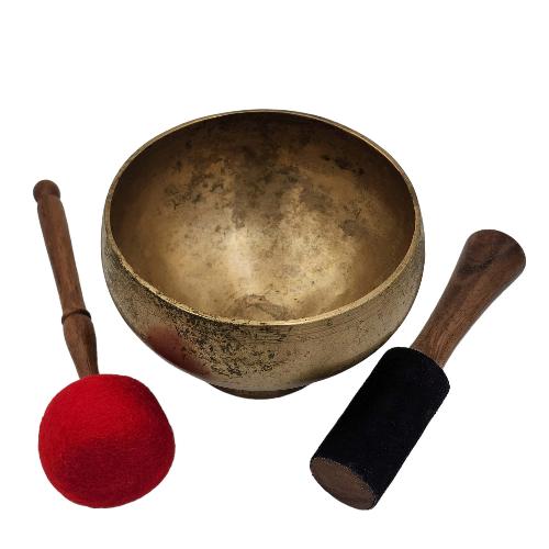 Naga Singing Bowl, Buddhist Hand Beaten, Antique Finishing, [select Accessories]
