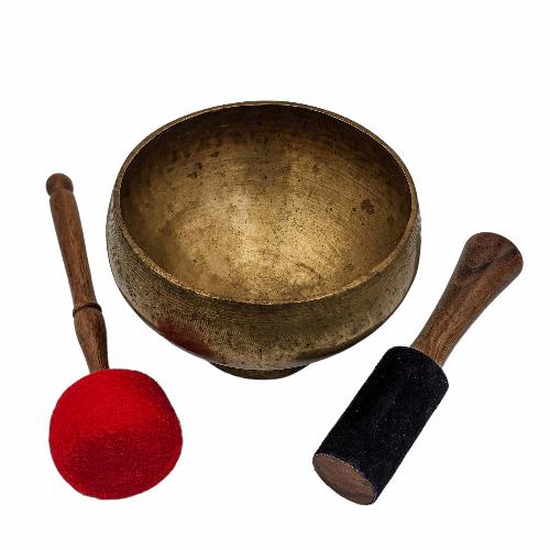 Naga Singing Bowl, Buddhist Hand Beaten, Antique Finishing, [select Accessories]