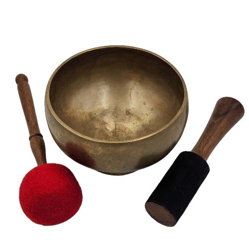 Naga Singing Bowl, Buddhist Hand Beaten, Antique Finishing, [select Accessories]