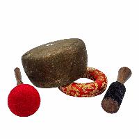 Mani Singing Bowl, Buddhist Hand Beaten, Antique Finishing, [select Accessories]
