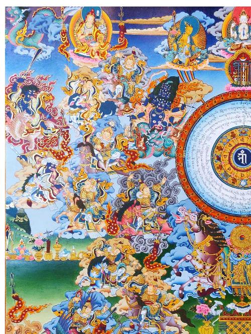 Tibetan Calendar Thangka, Tibetan Buddhist Art, Hand Painted, [real Gold], [rare Find]