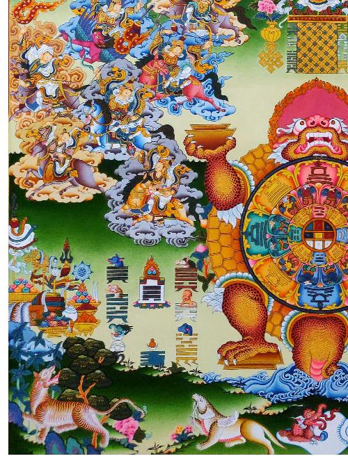 Tibetan Calendar Thangka, Tibetan Buddhist Art, Hand Painted, [real Gold], [rare Find]