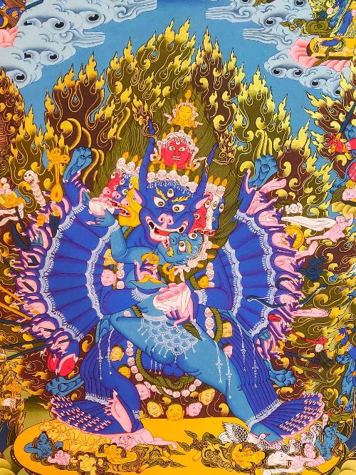 Yamantaka Thangka, Tibetan Buddhist Art, Hand Painted, [real Gold]