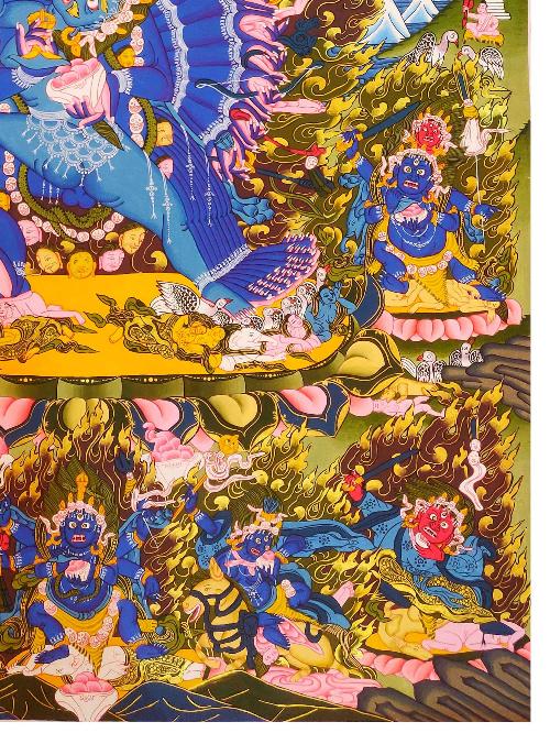 Yamantaka Thangka, Tibetan Buddhist Art, Hand Painted, [real Gold]