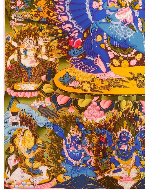 Yamantaka Thangka, Tibetan Buddhist Art, Hand Painted, [real Gold]