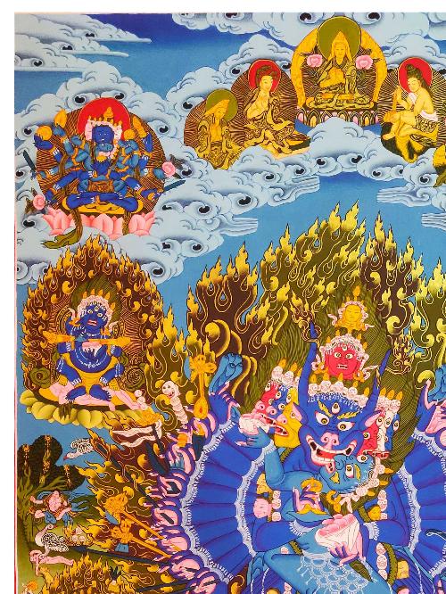 Yamantaka Thangka, Tibetan Buddhist Art, Hand Painted, [real Gold]