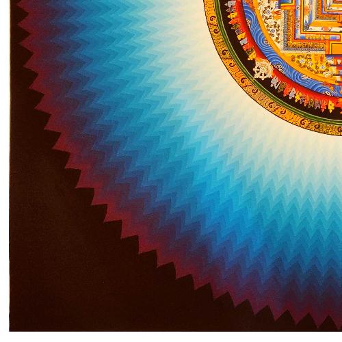 Kalachakra Thangka, Tibetan Buddhist Art, Hand Painted, [real Gold], Rainbow Design