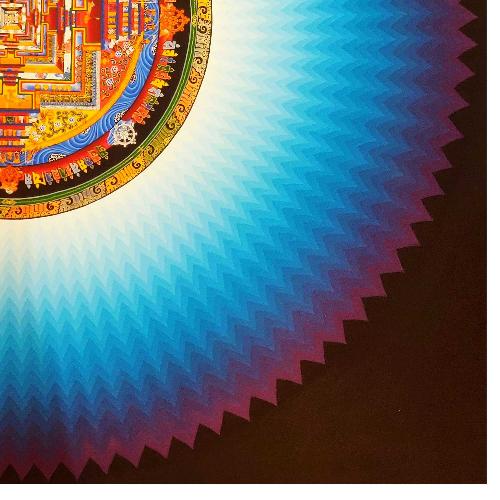 Kalachakra Thangka, Tibetan Buddhist Art, Hand Painted, [real Gold], Rainbow Design