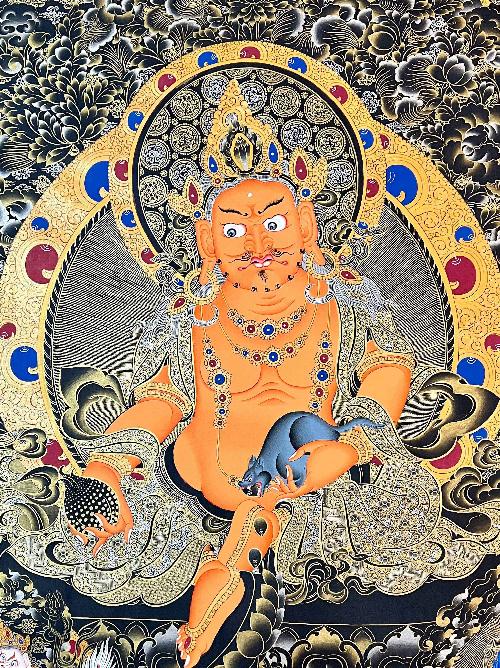 Five Jambhala Thangka, Tibetan Buddhist Art, Hand Painted, [real Gold]
