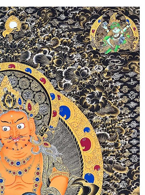 Five Jambhala Thangka, Tibetan Buddhist Art, Hand Painted, [real Gold]