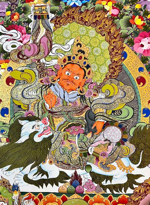 Jambhala: Namtose Thangka, Tibetan Buddhist Art, Hand Painted, [real Gold]