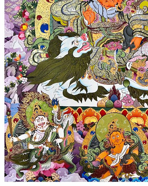 Jambhala: Namtose Thangka, Tibetan Buddhist Art, Hand Painted, [real Gold]