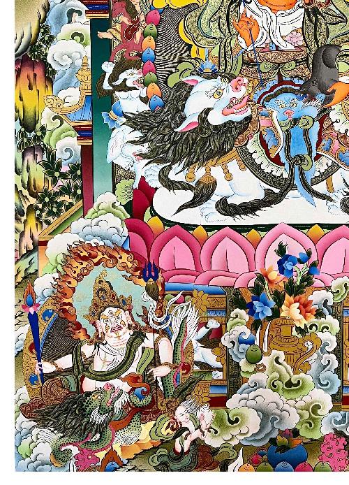 Jambhala: Namtose Thangka, Tibetan Buddhist Art, Hand Painted, [real Gold]