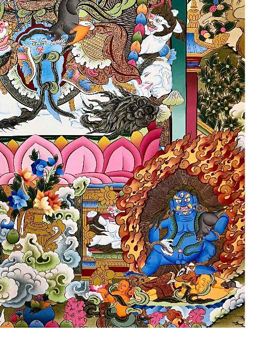 Jambhala: Namtose Thangka, Tibetan Buddhist Art, Hand Painted, [real Gold]