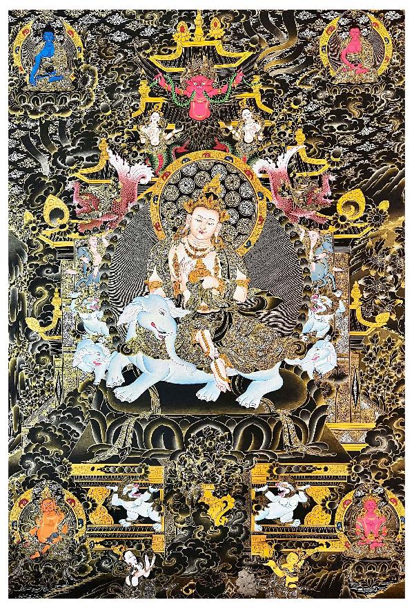 Samantabhadra Thangka, Tibetan Buddhist Art, Hand Painted, [real Gold]