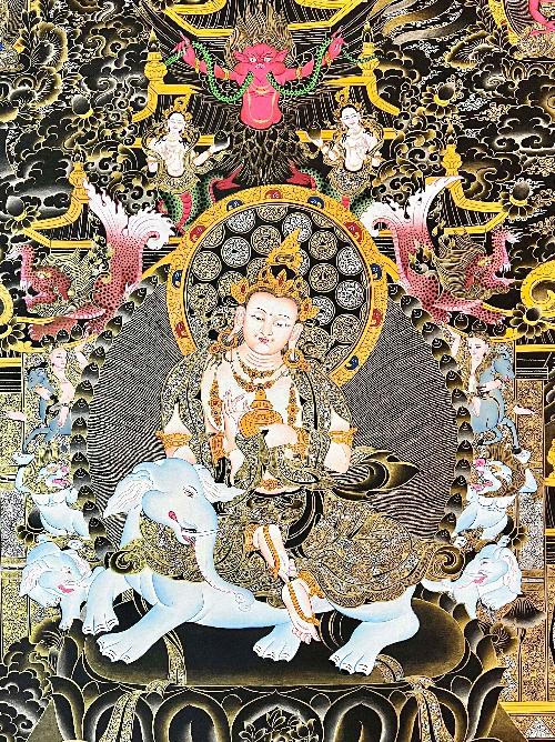 Samantabhadra Thangka, Tibetan Buddhist Art, Hand Painted, [real Gold]