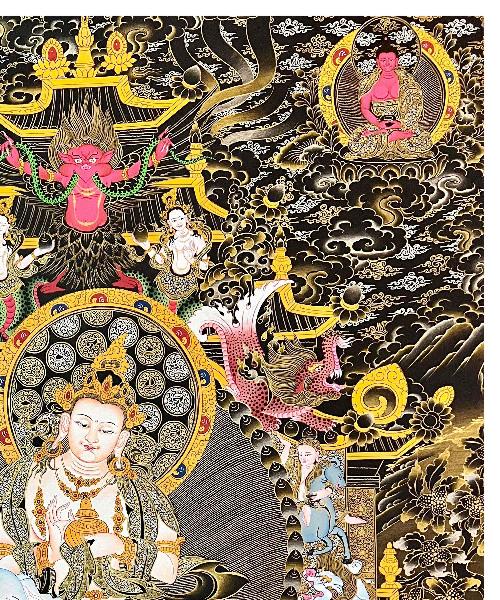Samantabhadra Thangka, Tibetan Buddhist Art, Hand Painted, [real Gold]