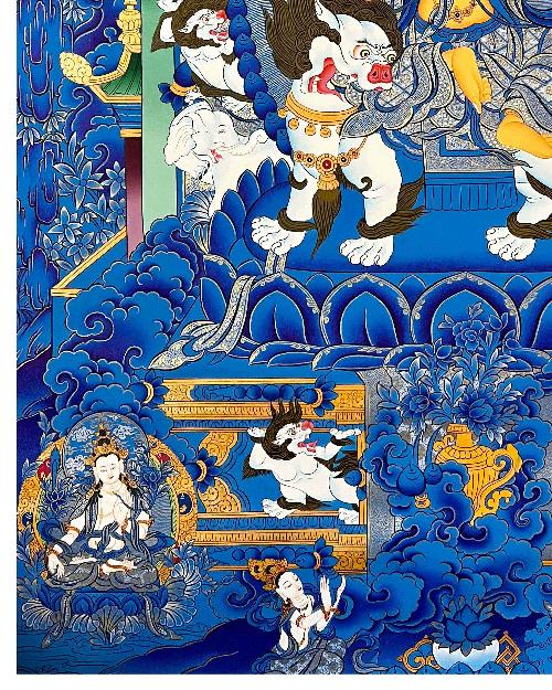 Maitreya Buddha Thangka, Tibetan Buddhist Art, Hand Painted, [real Gold]