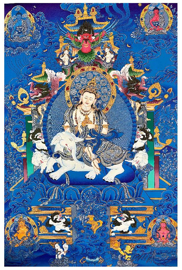 Bodhisattva Thangka, Tibetan Buddhist Art, Hand Painted, [real Gold]