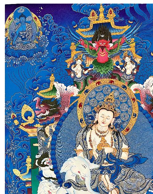 Bodhisattva Thangka, Tibetan Buddhist Art, Hand Painted, [real Gold]